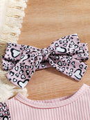 Suanret Valentine's Day Newborn Infant 2Pcs Baby Girls Clothes Leopard 6-9 Months