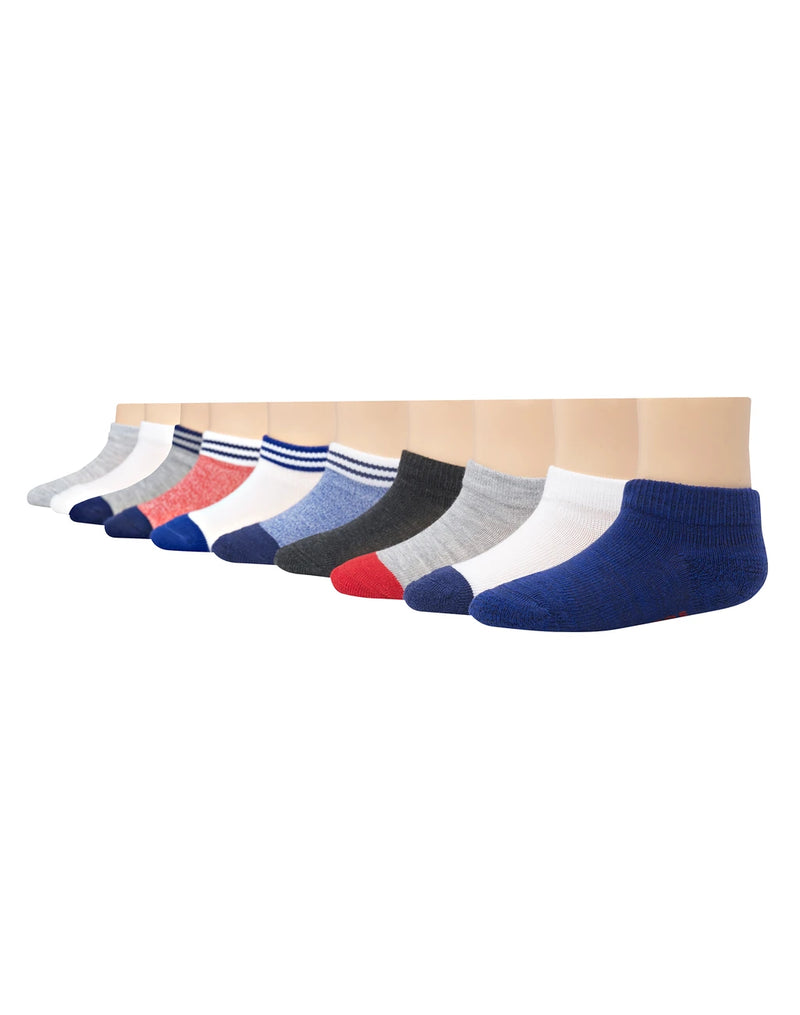 Hanes Infant/Toddler Boys’ Super-Soft Low-Cut Socks, 10-Pack