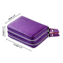 Wallets for Women Genuine Leather Double Zipper RFID Blocking Purse with Coin Pocket