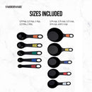 Farberware Professional 10 Piece Plastic Measuring Cup and Spoon Set Black
