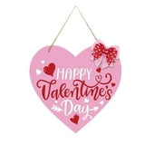 Augper Wood-printed Valentines Day Home Decorations  Wooden Heart Hanging Wall