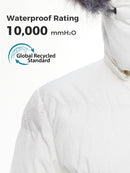 Wantdo Women's Recycled Winter Jacket Waterproof Winter Coat Quilted Puffer Coat with Removable Hood White XL