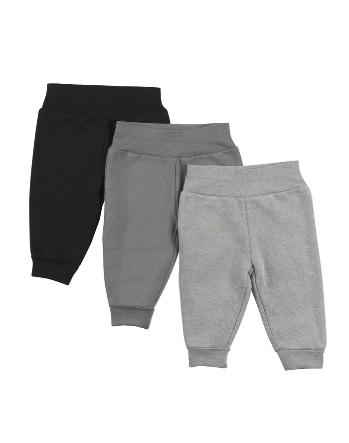 Hanes Zippin Baby Fleece Jogger Pants, Adjustable Cuffs & Waistband, Boys & Girls, 3-Pack