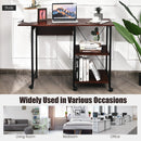 Folding Writing Office Desk with Storage Shelves