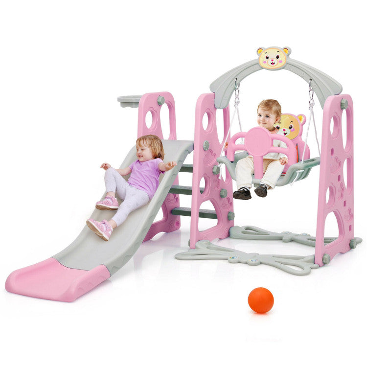 3-in-1 Toddler Climber and Swing Set Slide Playset