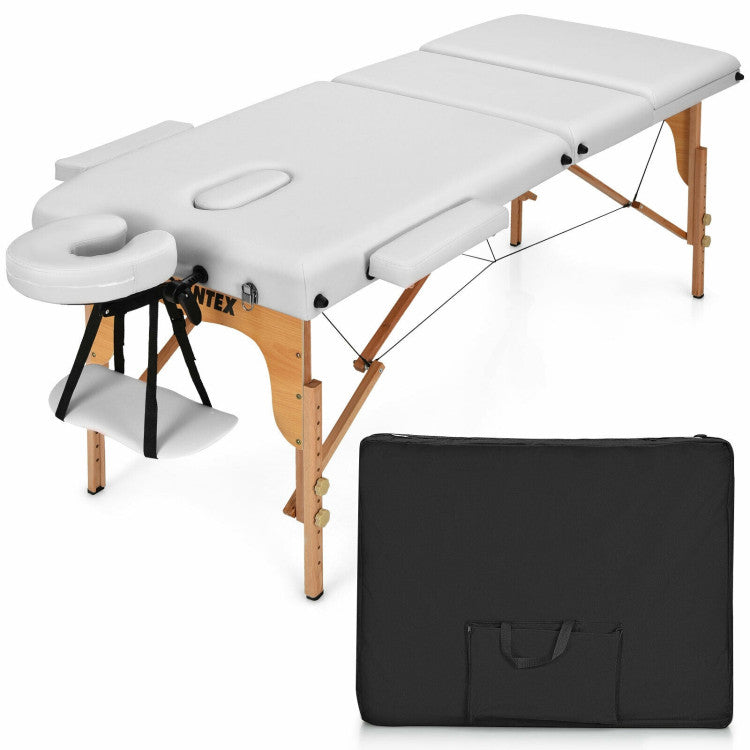 3 Fold Portable Adjustable Massage Table with Carry Case