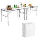 Set of 2 Folding Picnic Utility Table with Carrying Handle