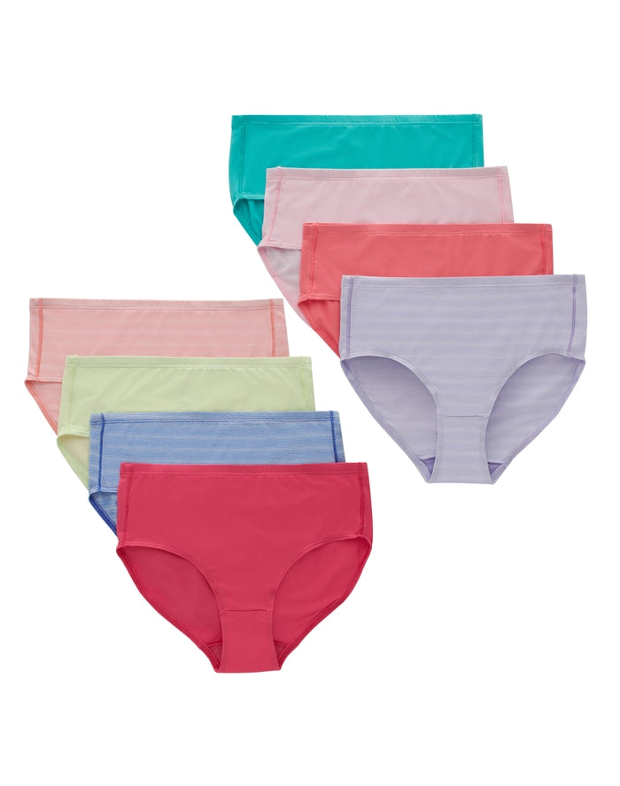 Hanes Pure Comfort Girls' Microfiber Brief Underwear, 8-Pack
