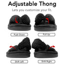 Litfun Women's Fuzzy Slippers Adjustable Terry Cloth Indoor Slippers Open Toe House Shoes with Arch Support