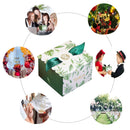 50Pcs Candy Favor Boxes Christmas Gift Boxes Square Box with Green Ribbon (Green Leaves)
