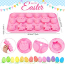 Qpout 2pcs Easter Silicone Moulds Chocolate Mold, Easter Egg Bunny Non-Stick Baking Tools