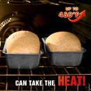 KITESSENSU 2 Pack Bread Pan, Nonstick Loaf Pan with Easy Grips Handles, Carbon Steel Loaf Pans for Baking, Gray