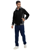 YuKaiChen Mens Zipper Hoodie Casual Hooded Sweatshirt Fleece Jacket Black-XL