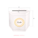 PKGSMART Card Box, White Wedding Card Box, Card Receiving Box, 12x10x10 inch
