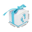 BalsaCircle 25 Blue 2.5" Baby Shower Party Favors Gift Boxes Footprints Design