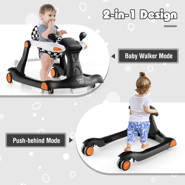 2-in-1 Foldable Activity Push Walker with Adjustable Height