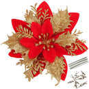 20 Pack Christmas Poinsettia Decorations Flowers Ornaments for Christmas Tree