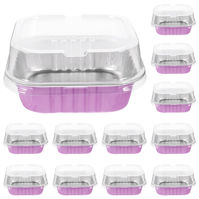 20 Sets Aluminum Foil Mini Loaf Pans with Lids Muffin Pans Cake Baking Box for Home