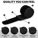 DMoose Fitness Compression Knee Wraps for Weightlifting, Gym Workouts and Crossfit, Black Straps