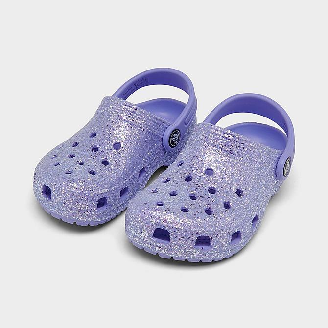 GIRLS' TODDLER CROCS CLASSIC GLITTER CLOG SHOES