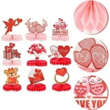 9pcs Valentine's Day Honeycomb Decoration Table Decoration Valentine's Day (Set 1)