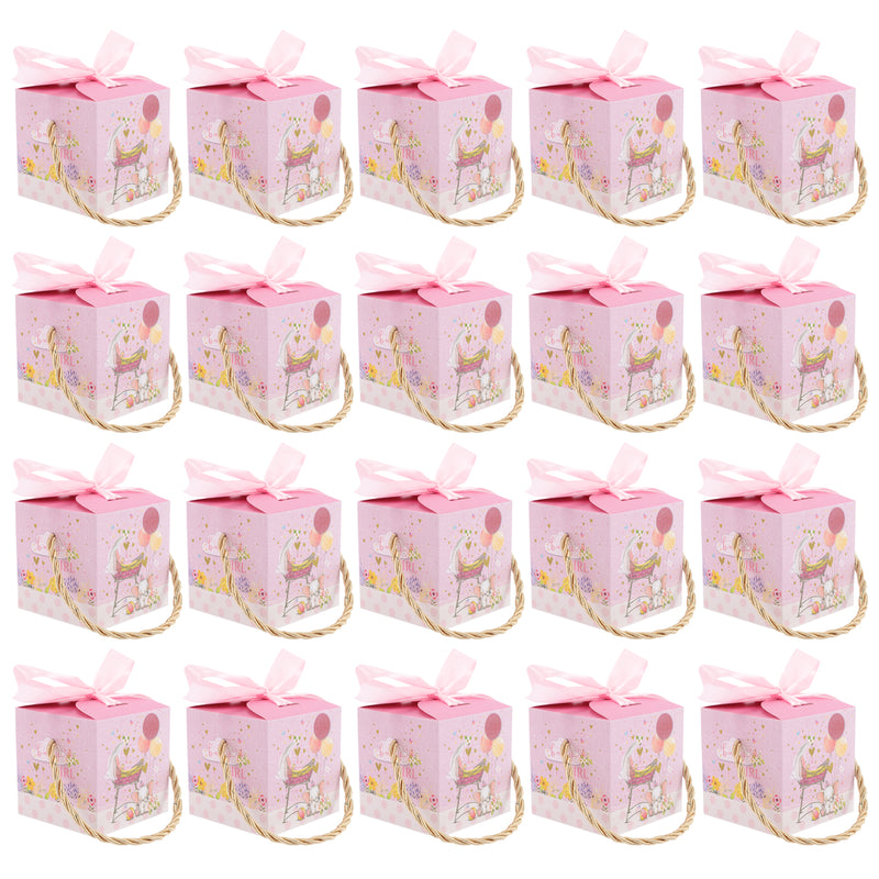 20PCS small elephant pink Boxes, Gable Treat Boxes Small Candy Boxes Pink Boxes Party Supplies for Kids Snacks Candy Birthday Party Wedding Christmas