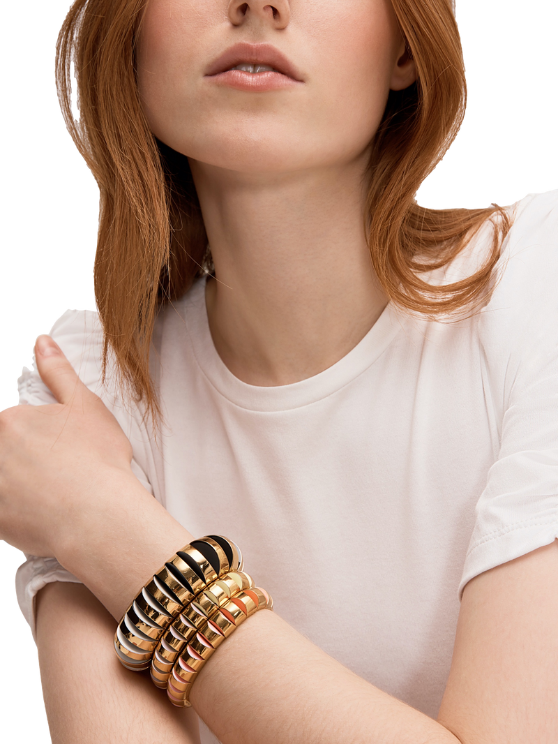 Kate Spade New York Bracelet Sliced Scallops Large Metal Stretch Bracelet Neutral Multi