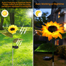 Sunflower Solar Lights Outdoor Garden Lights VIIWII 2 Pack LED Outside Lights for Lawn Yard Pathway