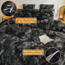 XeGe Tie Dye Plush Shaggy Duvet Cover Set, Ombre 2 Pieces Soft Velvet Fluffy Furry Bedding Set