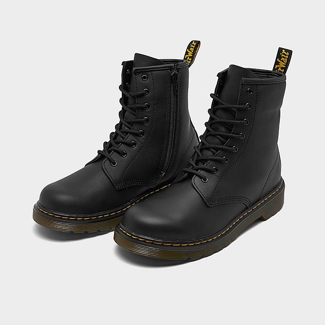 Dr. Martens Girls' Big Kids' 1460 Softy T Leather Lace-Up Boots in Black/Black