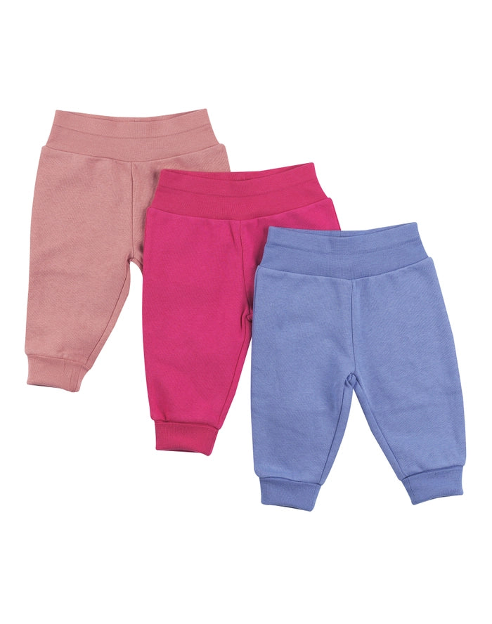Hanes Zippin Baby Fleece Jogger Pants, Adjustable Cuffs & Waistband, Boys & Girls, 3-Pack