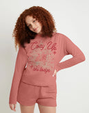 Hanes Women's Garment Dyed Fleece Sweatshirt, Cozy Up