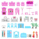 JoyStone Play Dollhouse with Doll Toy Figures and 14 Rooms Furniture Kids Ages 3+