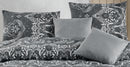 Empire Gray Floral Cotton 9 Piece Bed in a Bag Comforter Set with Sheets
