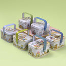 Easter Cookie Gift Tins with Handle Rabbit Bunny Tinplate Empty Candy Canister Gift Packing Box with Lids