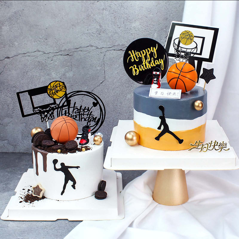 Basketball Cake Topper, 19pcs Basketball Cake Toppers For Boys Men With Sneaker Ball