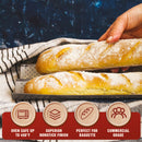 KITESSENSU Nonstick Baguette Pans for French Bread Baking, Perforated 3 Loaves Baguettes Bakery Tray, 15" x 9", Silver