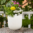 Better Homes & Gardens 16"W x 16"L x 15.8"H Ellan White Resin Plant Pot Planter