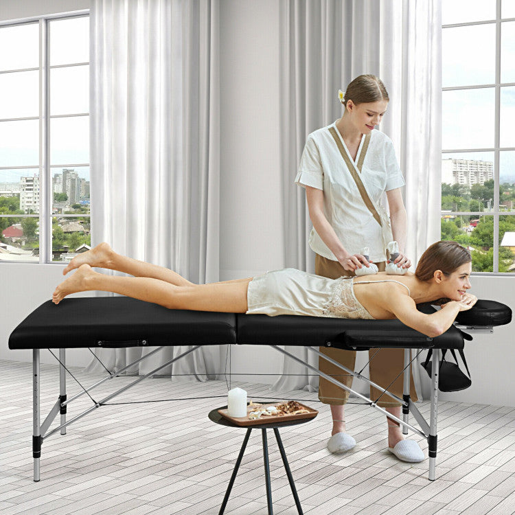 84 Inch L Portable Adjustable Massage Bed with Carry Case for Facial Salon Spa