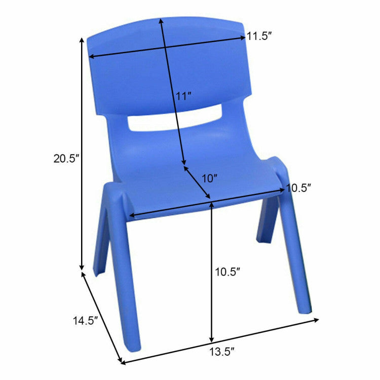 4-pack Colorful Stackable Plastic Children Chairs