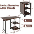 Folding Writing Office Desk with Storage Shelves