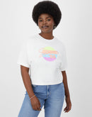 Hanes Women's Garment Dyed Cropped Cotton Graphic T-Shirt