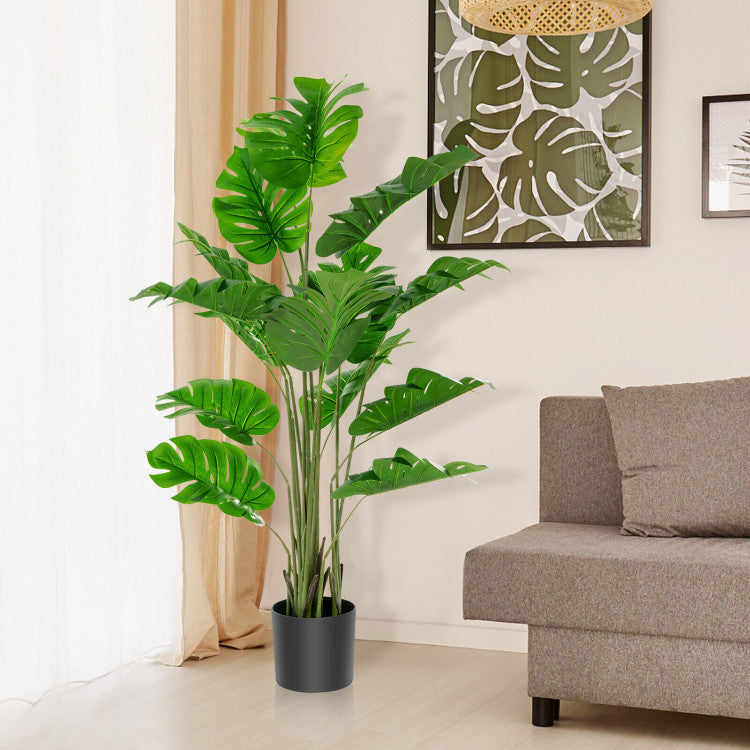 2 Pieces 5 Feet Artificial Monstera Tree Set