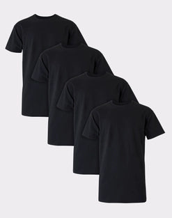 Hanes Ultimate Cotton Tall Men’s T-Shirt Pack, Black/Grey, 4- Pack, (Big & Tall Sizes)