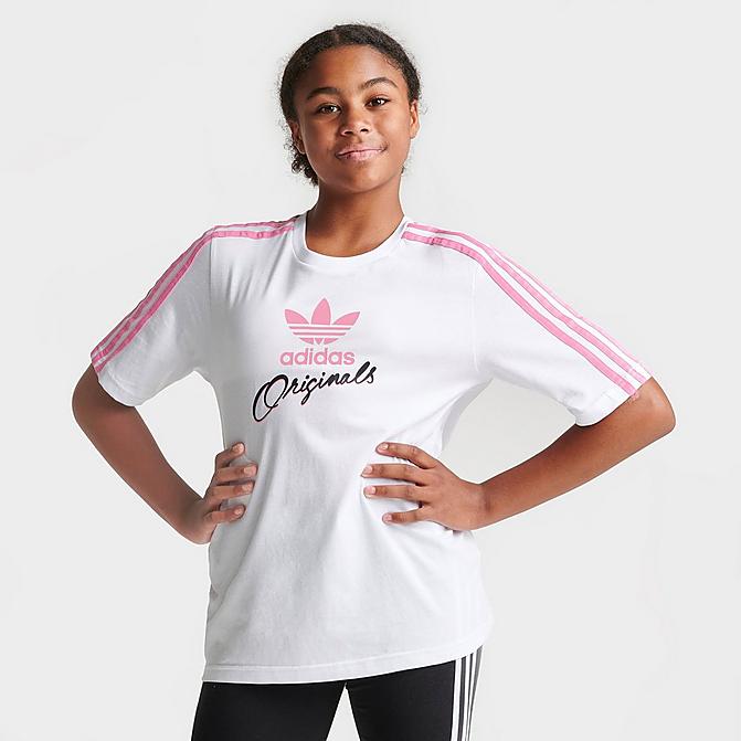 GIRLS' ADIDAS ORIGINALS TREFOIL SCRIPT T-SHIRT