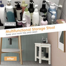 Corner Shower Bench Stool with Storage Shelf for Shaving Legs