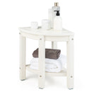 Corner Shower Bench Stool with Storage Shelf for Shaving Legs