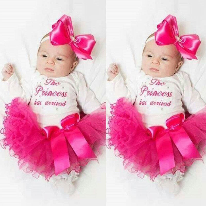 Newborn Baby Girls Tutu Outfits Clothes Romper Bodysuit Playsuit +Skirts