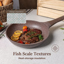 Carote Nonstick Granite Cookware Sets, 10 Pcs Brown Granite Pots and Pans Set,