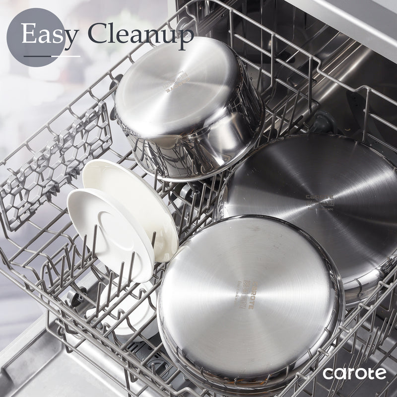 Carote Nonstick Cookware Sets, 16 Pcs Stainless Steel Non Stick Pots and Pans Set